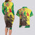 Senegal African Renaissance Monument Couples Matching Long Sleeve Bodycon Dress and Hawaiian Shirt Ankara Pattern