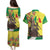 Senegal African Renaissance Monument Couples Matching Puletasi and Hawaiian Shirt Ankara Pattern