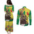 Senegal African Renaissance Monument Couples Matching Puletasi and Long Sleeve Button Shirt Ankara Pattern