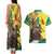 Senegal African Renaissance Monument Couples Matching Tank Maxi Dress and Hawaiian Shirt Ankara Pattern