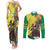 Senegal African Renaissance Monument Couples Matching Tank Maxi Dress and Long Sleeve Button Shirt Ankara Pattern