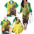 Senegal African Renaissance Monument Family Matching Off The Shoulder Long Sleeve Dress and Hawaiian Shirt Ankara Pattern