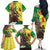 Senegal African Renaissance Monument Family Matching Off The Shoulder Long Sleeve Dress and Hawaiian Shirt Ankara Pattern