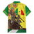 Senegal African Renaissance Monument Family Matching Off The Shoulder Long Sleeve Dress and Hawaiian Shirt Ankara Pattern