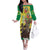 Senegal African Renaissance Monument Family Matching Off The Shoulder Long Sleeve Dress and Hawaiian Shirt Ankara Pattern