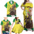 Senegal African Renaissance Monument Family Matching Off Shoulder Maxi Dress and Hawaiian Shirt Ankara Pattern