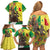 Senegal African Renaissance Monument Family Matching Off Shoulder Short Dress and Hawaiian Shirt Ankara Pattern