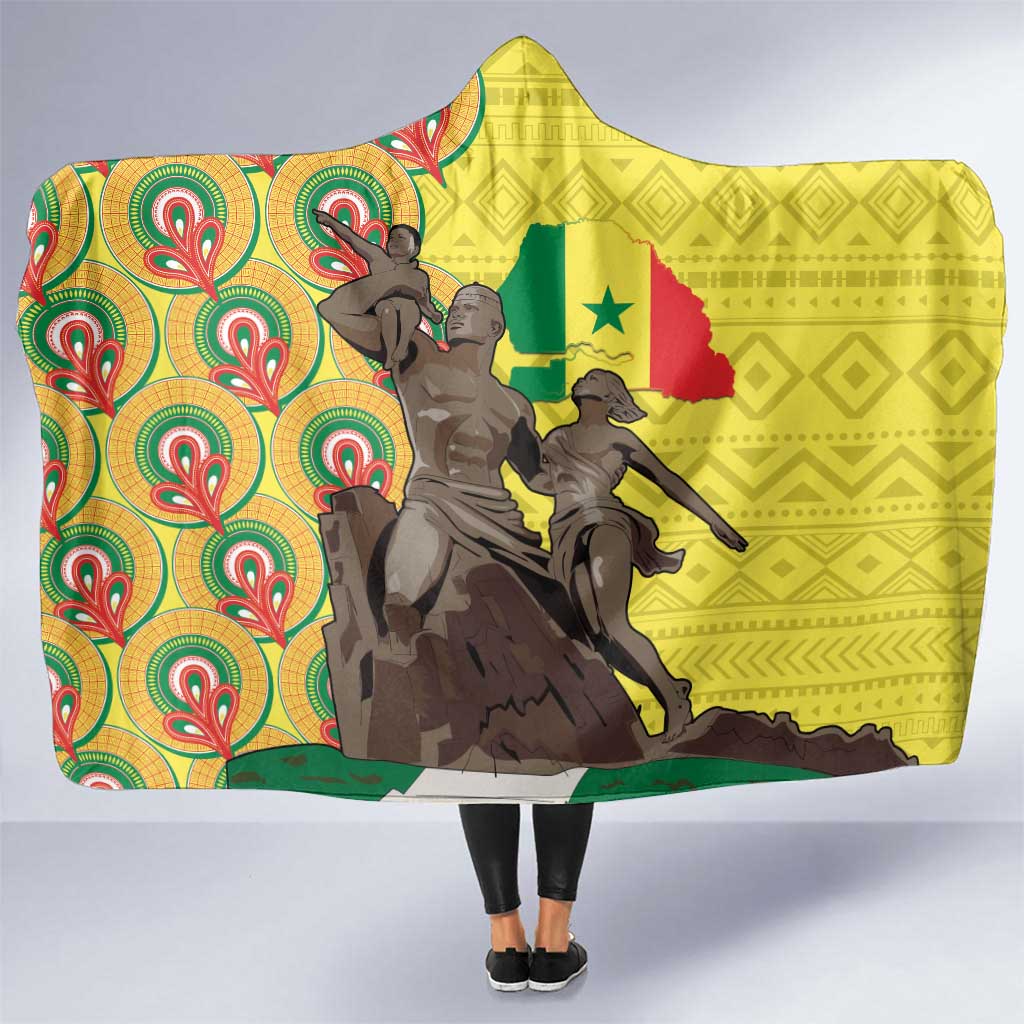 Senegal African Renaissance Monument Hooded Blanket Ankara Pattern