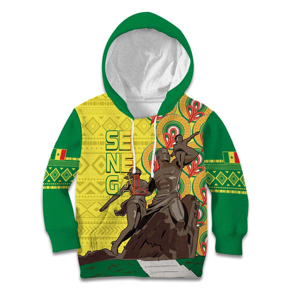 Senegal African Renaissance Monument Kid Hoodie Ankara Pattern