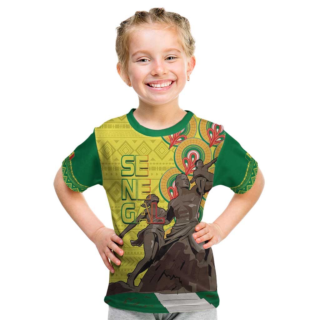 Senegal African Renaissance Monument Kid T Shirt Ankara Pattern