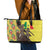 Senegal African Renaissance Monument Leather Tote Bag Ankara Pattern