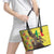 Senegal African Renaissance Monument Leather Tote Bag Ankara Pattern