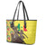 Senegal African Renaissance Monument Leather Tote Bag Ankara Pattern