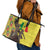 Senegal African Renaissance Monument Leather Tote Bag Ankara Pattern