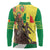 Senegal African Renaissance Monument Long Sleeve Polo Shirt Ankara Pattern