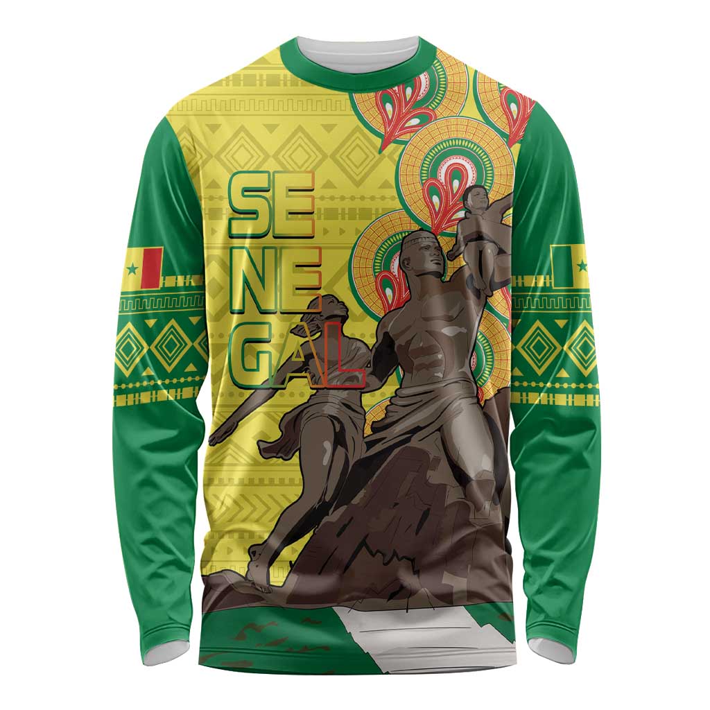 Senegal African Renaissance Monument Long Sleeve Shirt Ankara Pattern