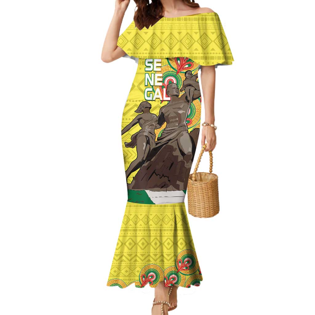 Senegal African Renaissance Monument Mermaid Dress Ankara Pattern