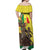 Senegal African Renaissance Monument Off Shoulder Maxi Dress Ankara Pattern