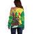 Senegal African Renaissance Monument Off Shoulder Sweater Ankara Pattern