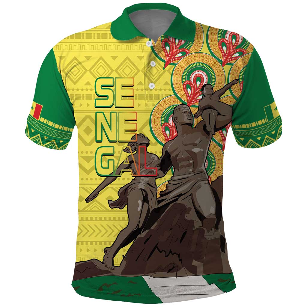 Senegal African Renaissance Monument Polo Shirt Ankara Pattern