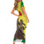 Senegal African Renaissance Monument Short Sleeve Bodycon Dress Ankara Pattern