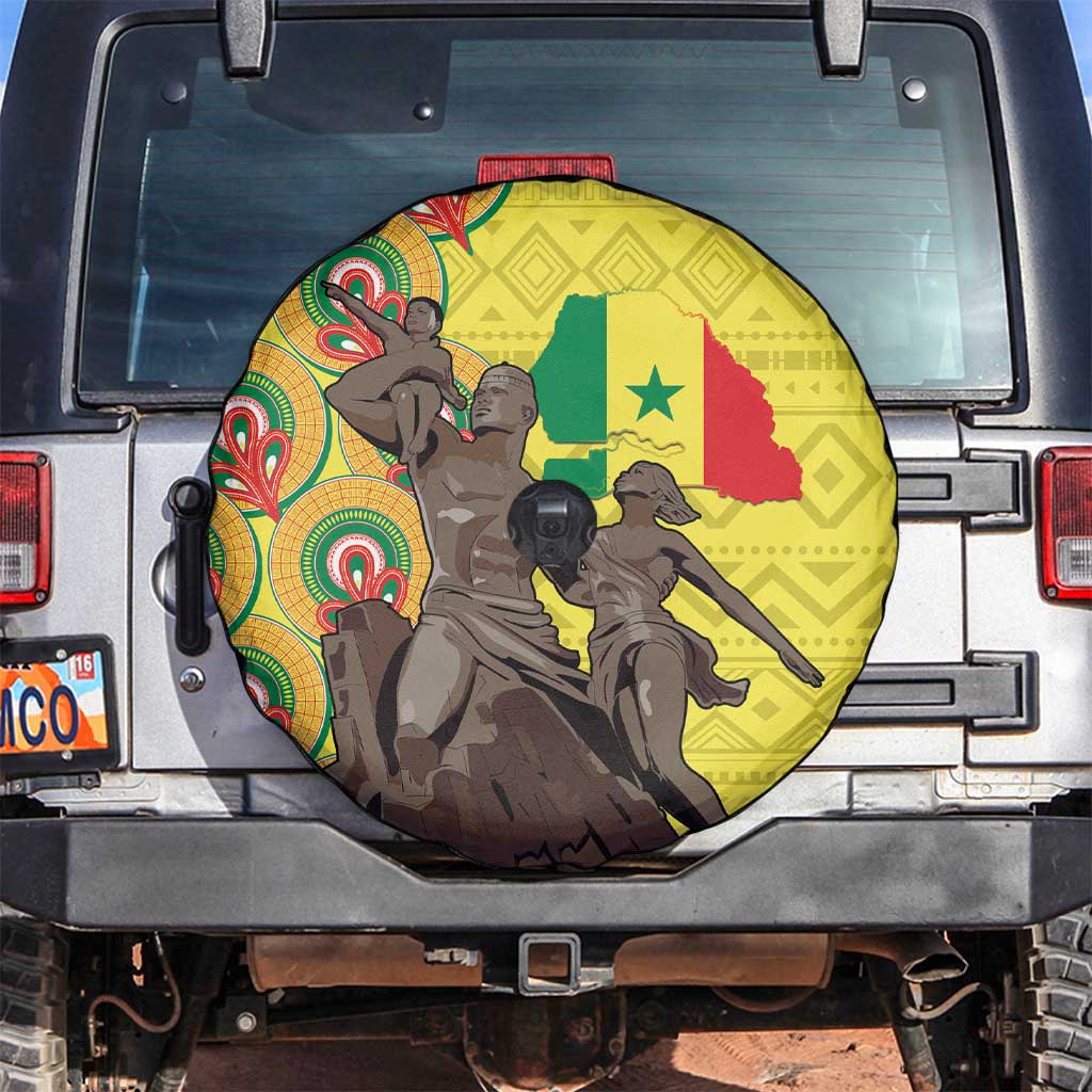 Senegal African Renaissance Monument Spare Tire Cover Ankara Pattern