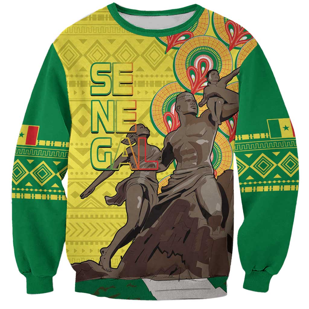 Senegal African Renaissance Monument Sweatshirt Ankara Pattern