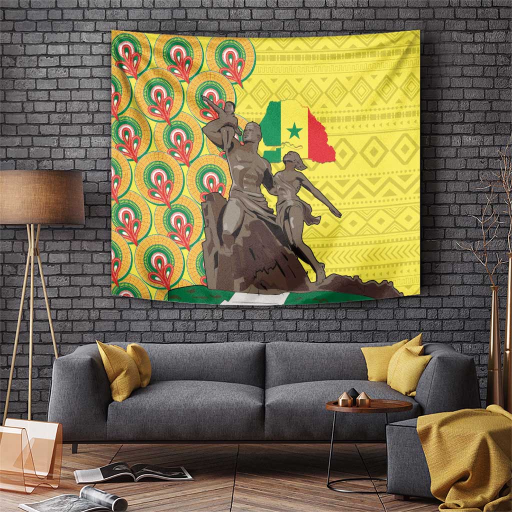 Senegal African Renaissance Monument Tapestry Ankara Pattern