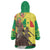 Senegal African Renaissance Monument Wearable Blanket Hoodie Ankara Pattern