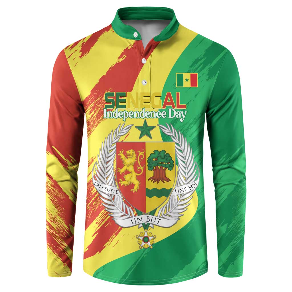 Senegal Independence Day Button Sweatshirt Coat Of Arms Grunge Style