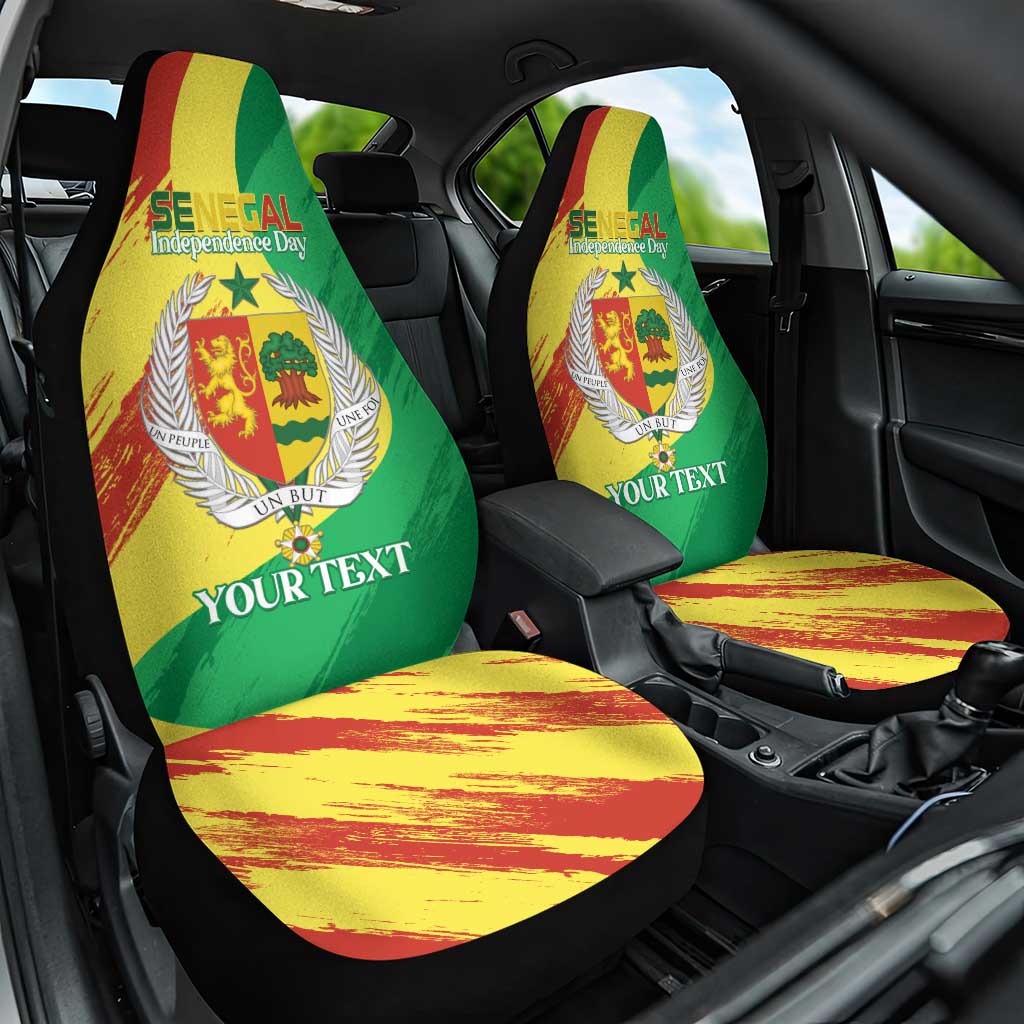 Senegal Independence Day Car Seat Cover Coat Of Arms Grunge Style