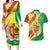 Senegal Independence Day Couples Matching Long Sleeve Bodycon Dress and Hawaiian Shirt Coat Of Arms Grunge Style