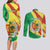 Senegal Independence Day Couples Matching Long Sleeve Bodycon Dress and Long Sleeve Button Shirt Coat Of Arms Grunge Style