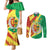 Senegal Independence Day Couples Matching Mermaid Dress and Long Sleeve Button Shirt Coat Of Arms Grunge Style