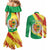 Senegal Independence Day Couples Matching Mermaid Dress and Long Sleeve Button Shirt Coat Of Arms Grunge Style