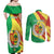 Senegal Independence Day Couples Matching Off Shoulder Maxi Dress and Long Sleeve Button Shirt Coat Of Arms Grunge Style