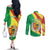 Senegal Independence Day Couples Matching Off The Shoulder Long Sleeve Dress and Long Sleeve Button Shirt Coat Of Arms Grunge Style