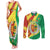 Senegal Independence Day Couples Matching Tank Maxi Dress and Long Sleeve Button Shirt Coat Of Arms Grunge Style