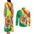 Senegal Independence Day Couples Matching Tank Maxi Dress and Long Sleeve Button Shirt Coat Of Arms Grunge Style