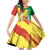 Senegal Independence Day Family Matching Off Shoulder Short Dress and Hawaiian Shirt Coat Of Arms Grunge Style