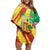 Senegal Independence Day Family Matching Off Shoulder Short Dress and Hawaiian Shirt Coat Of Arms Grunge Style