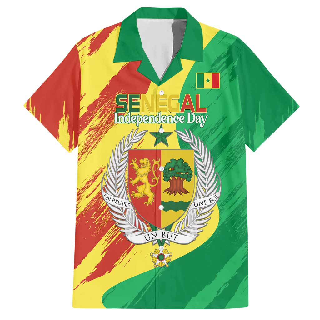 Senegal Independence Day Hawaiian Shirt Coat Of Arms Grunge Style