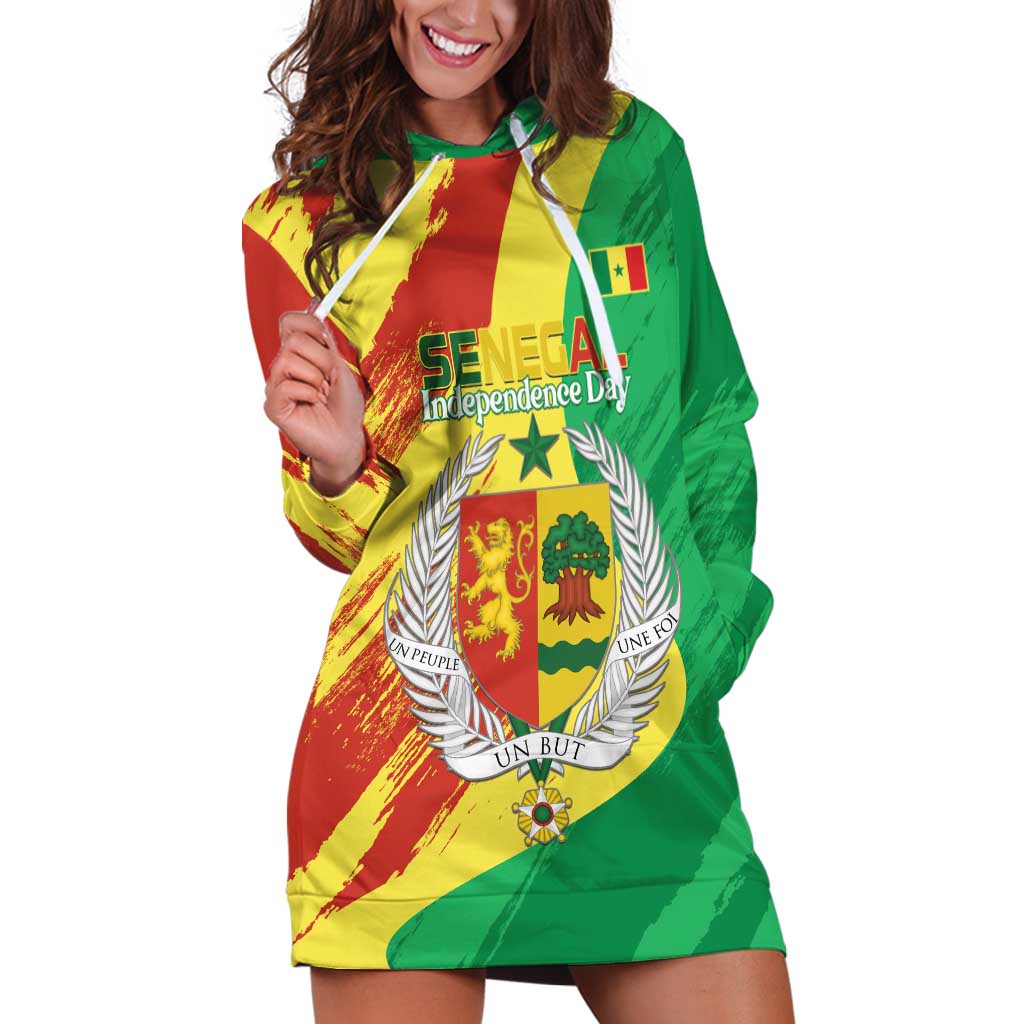 Senegal Independence Day Hoodie Dress Coat Of Arms Grunge Style