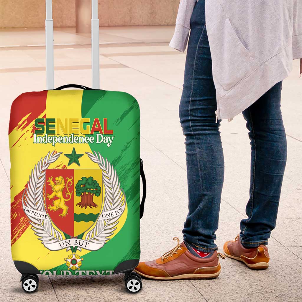 Senegal Independence Day Luggage Cover Coat Of Arms Grunge Style