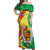 Senegal Independence Day Off Shoulder Maxi Dress Coat Of Arms Grunge Style