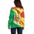 Senegal Independence Day Off Shoulder Sweater Coat Of Arms Grunge Style