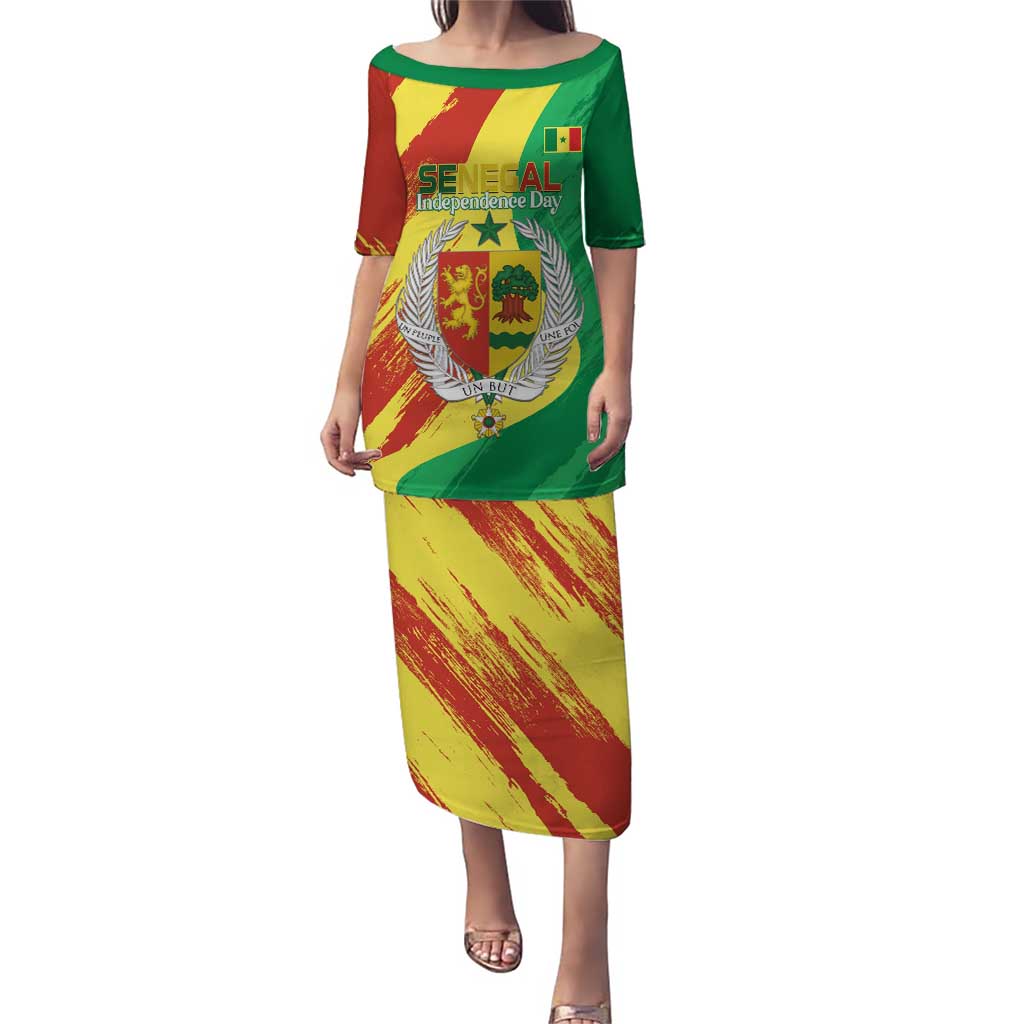 Senegal Independence Day Puletasi Coat Of Arms Grunge Style