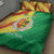 Senegal Independence Day Quilt Bed Set Coat Of Arms Grunge Style