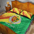 Senegal Independence Day Quilt Bed Set Coat Of Arms Grunge Style