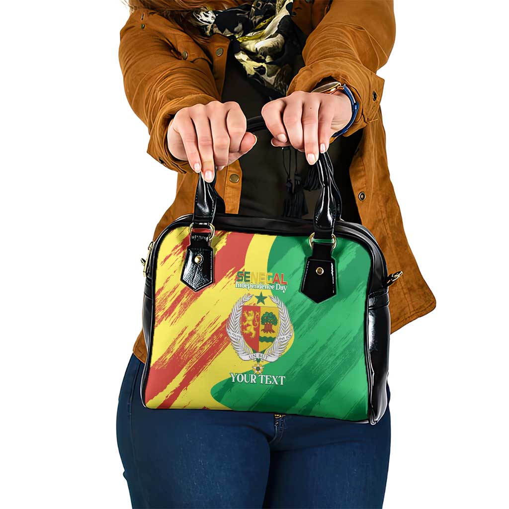 Senegal Independence Day Shoulder Handbag Coat Of Arms Grunge Style